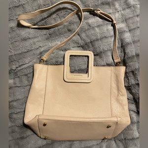 Anthropologie Tmrw studio cream pebbled leather bag with detachable inse…
